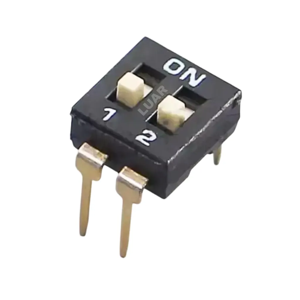 DIP SWITCH 2 POSICIONES NEGRO