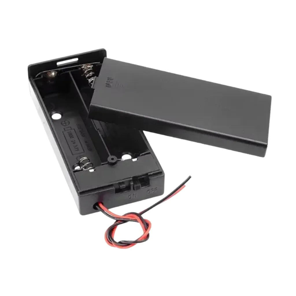PORTA PILAS 18650x2 CON TAPA E INTERRUPTOR