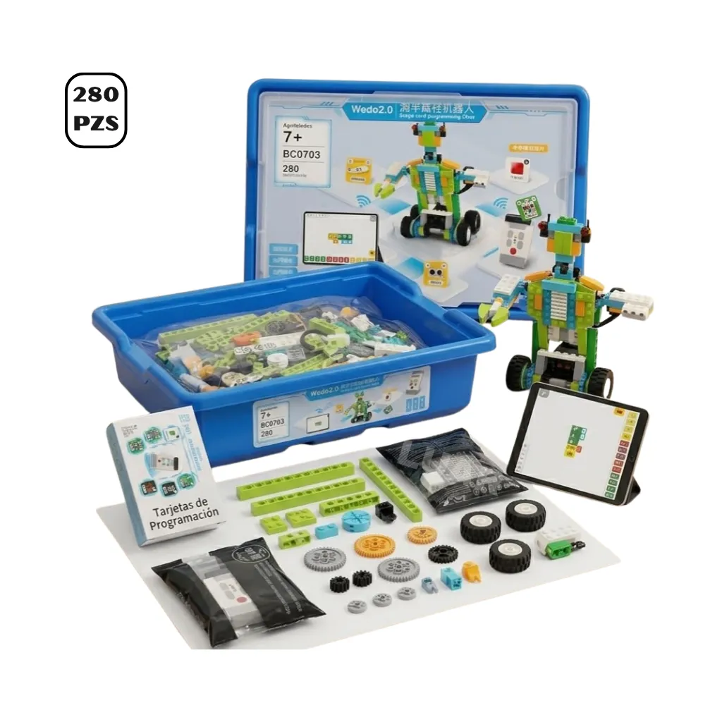 [LU-26062608] KIT DE ROBOTICA EDUCATIVA COMPATIBLE CON TIPO WEDO 2.0  CON 280 PIEZAS
