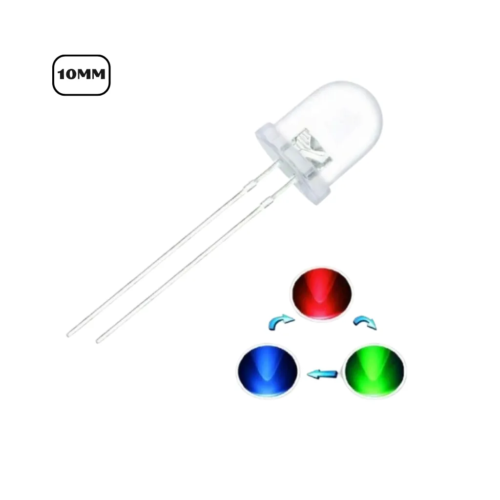 LED 10mm RGB SLOW FLASH 2PINES
