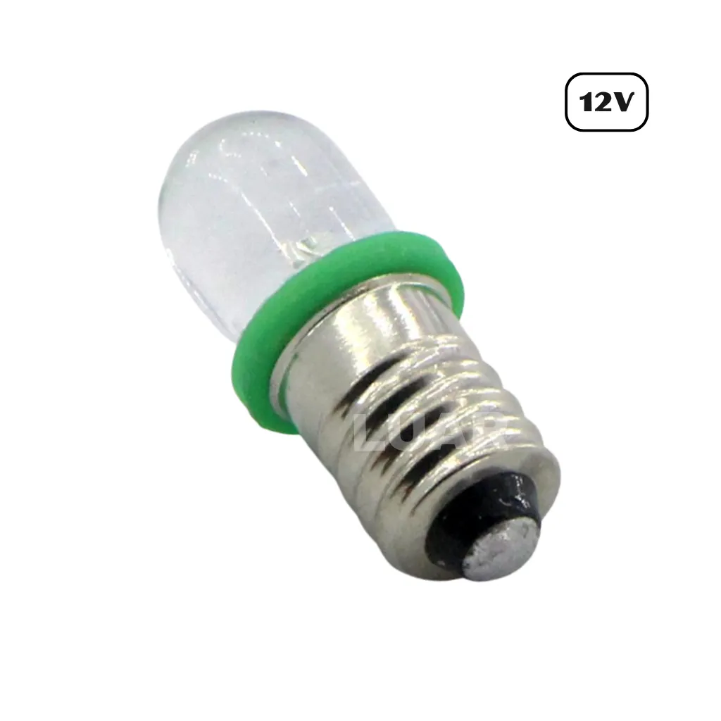 LED BASE ROSCA E10 12V VERDE