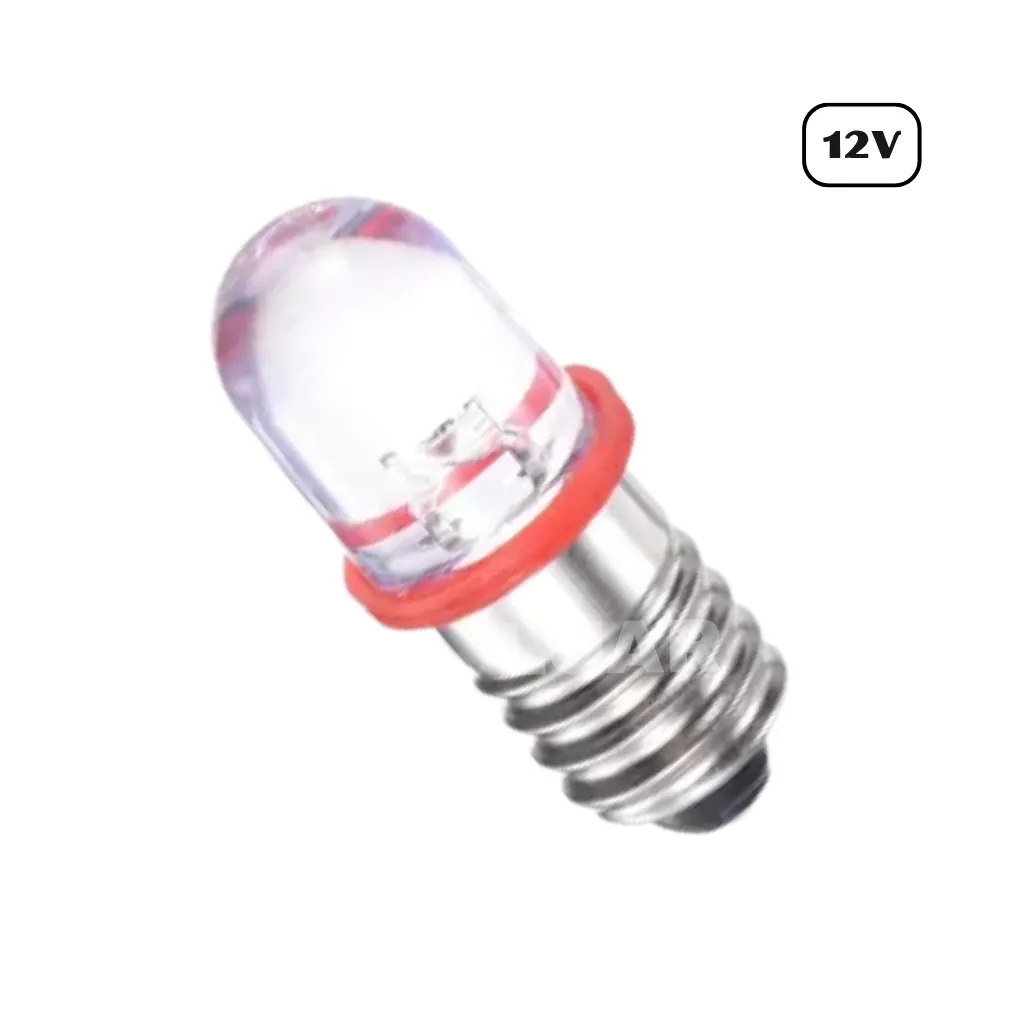 LED BASE ROSCA E10 12V ROJO