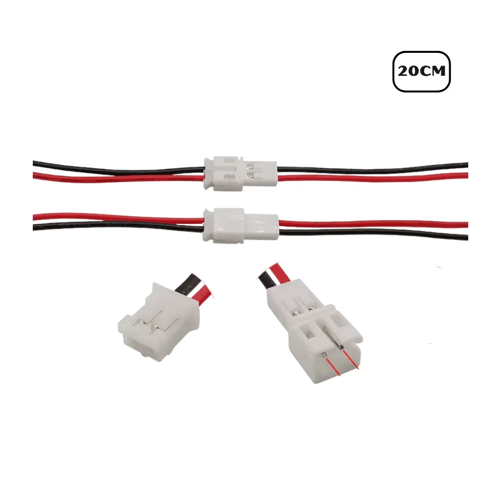 CABLE DE CONEXION (MACHO-HEMBRA) BLANCO 2PINES 20CM