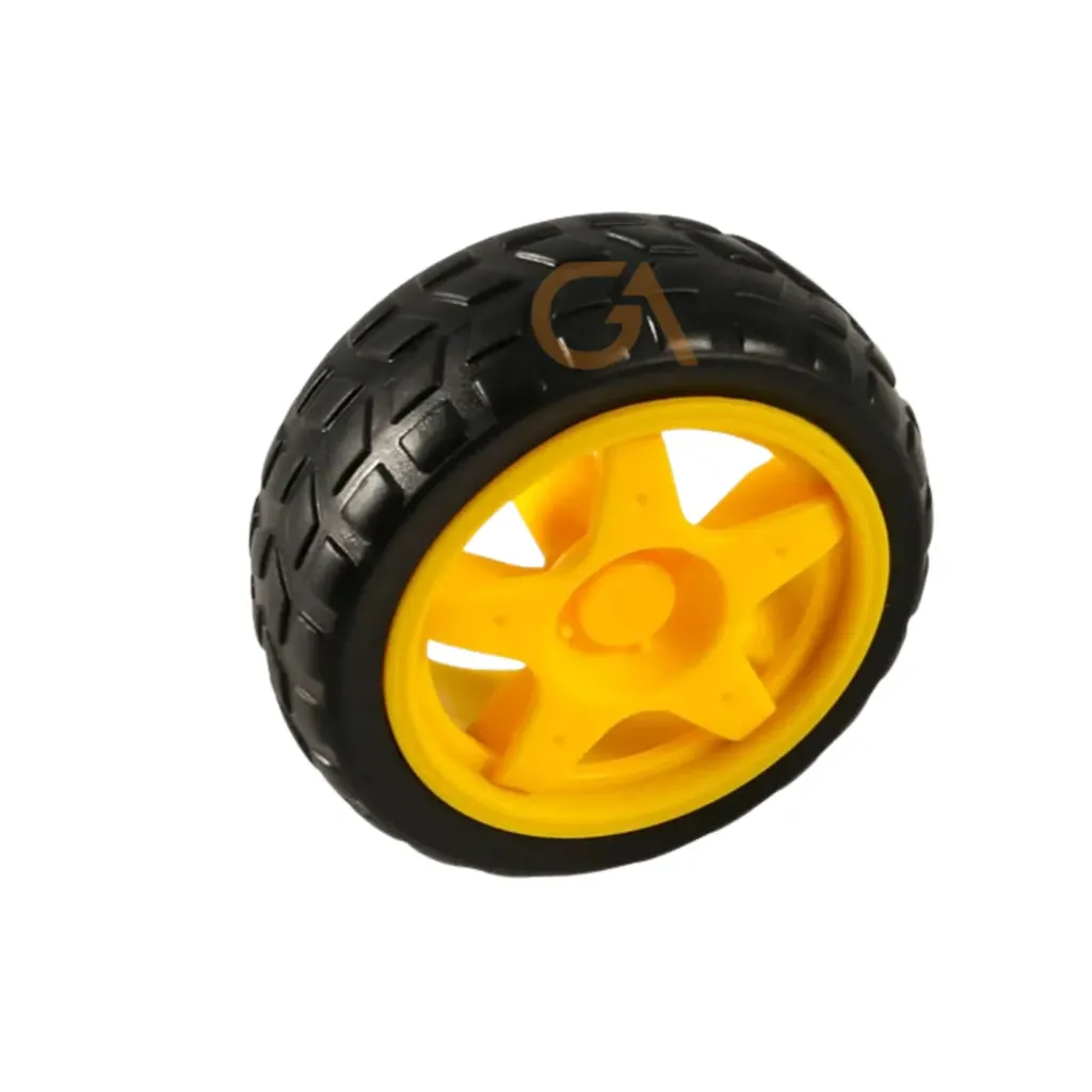 [RDG-AMARL] RUEDA DE GOMA P/ROBOTICA AMARILLO/NEGRO