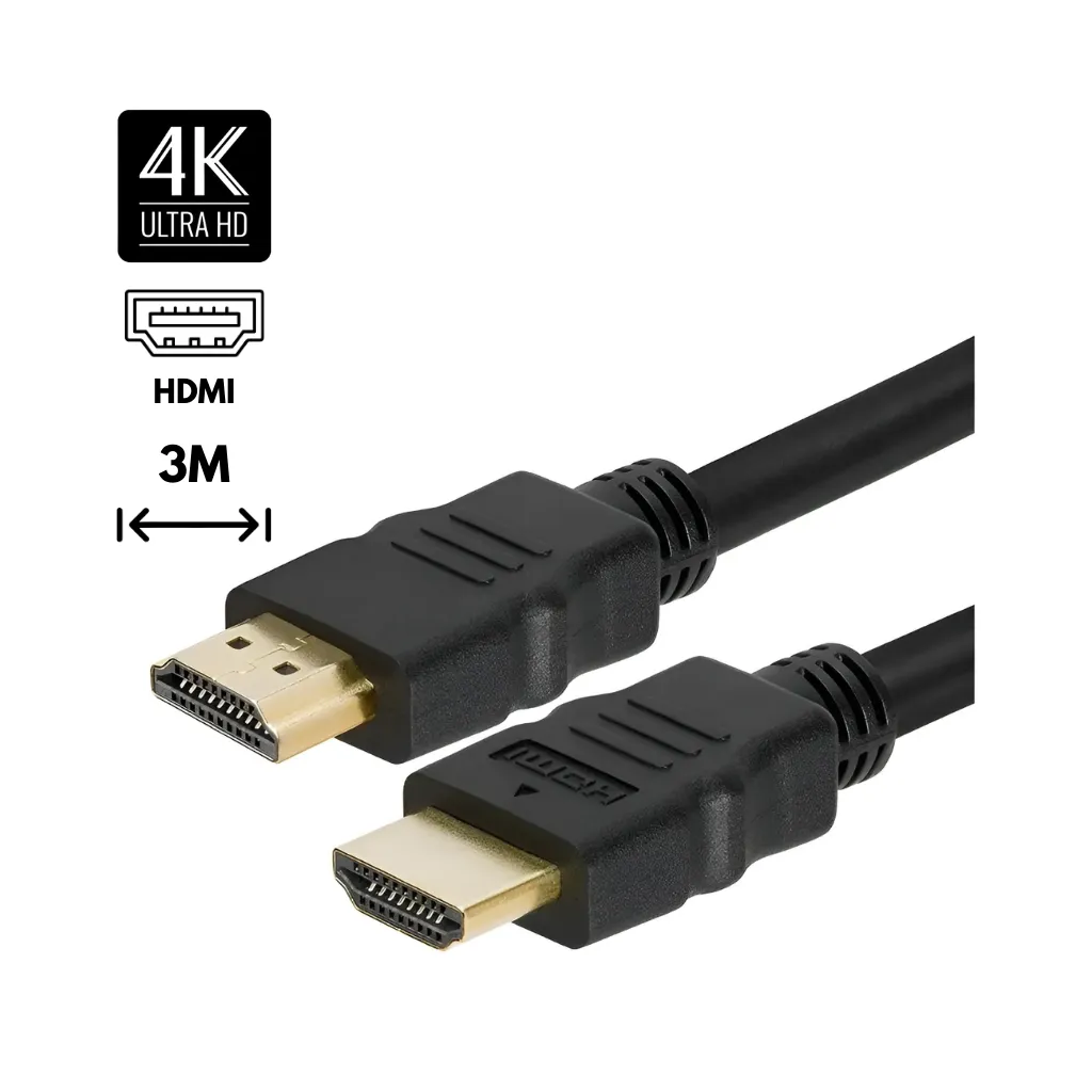 CABLE HDMI SLIM 4MM19P/M-M 2 CORE V-2.0 2K 4K 3MTS