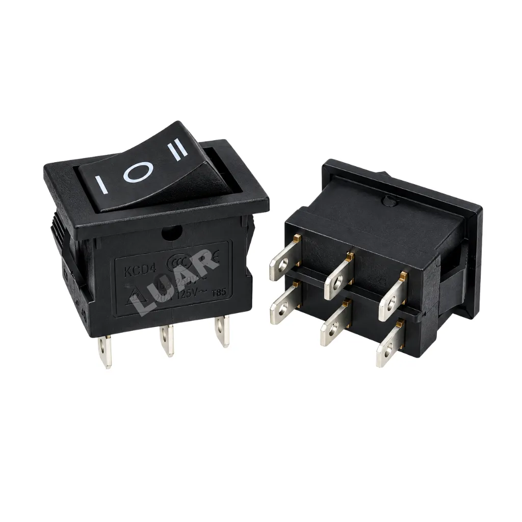 MINI SWITCH 6P (ON - OFF - ON) 6A 250V - NEGRO