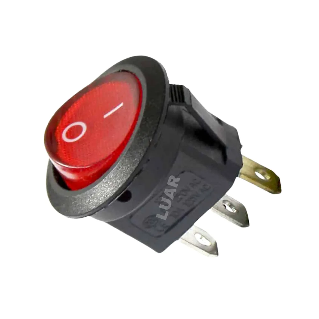 INTERRUPTOR REDONDO DE 3 PINES NEGRO