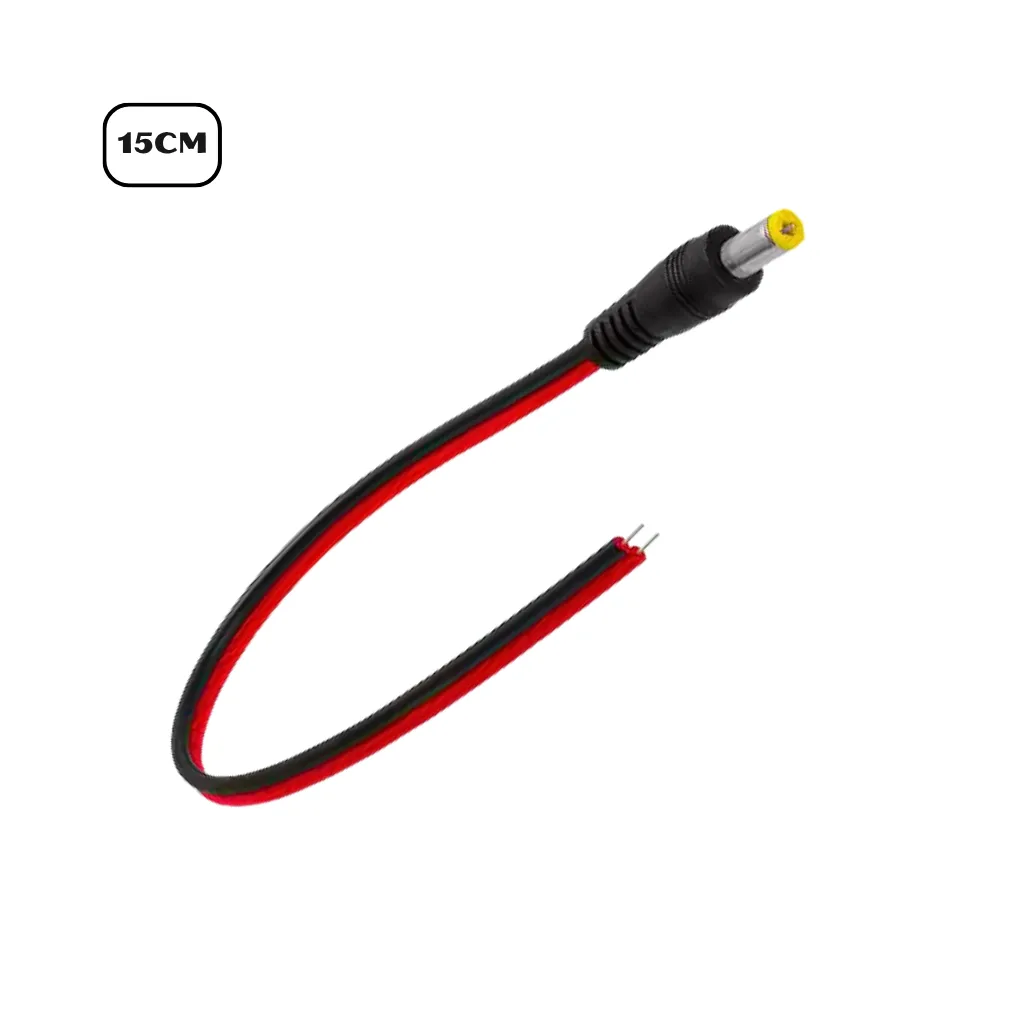CABLE P/CAMARA CON PLUG DC 5.5 2.5MM 30CMT R/N  MACHO