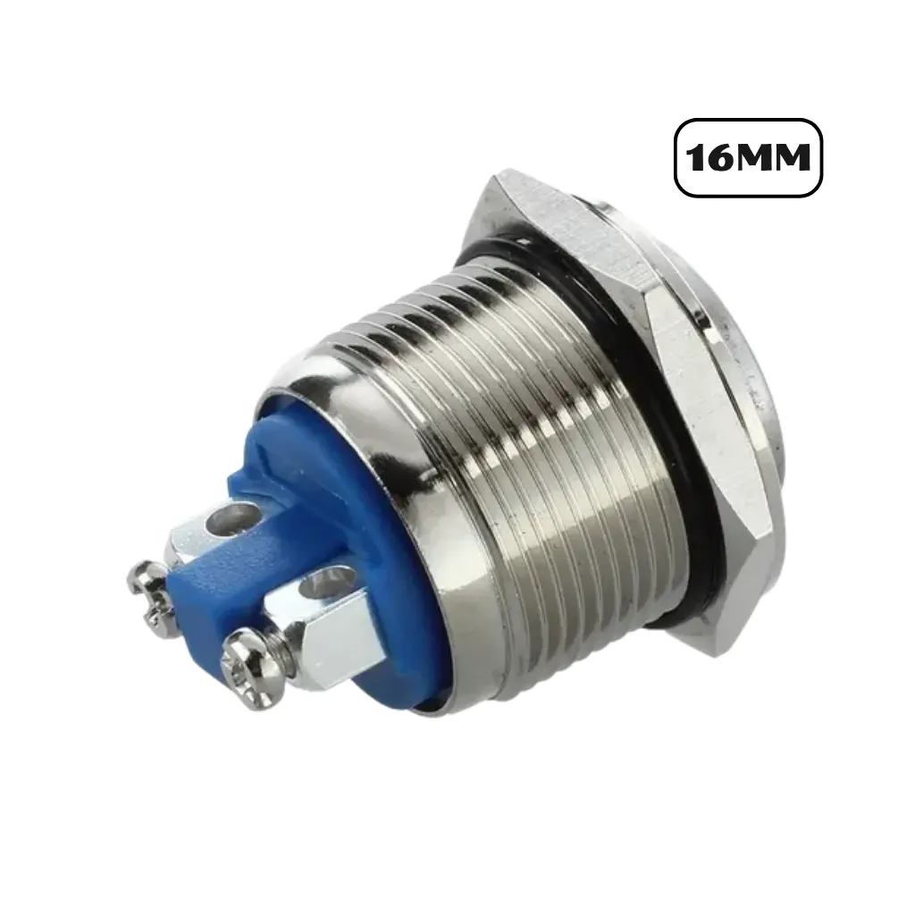 PULSADOR METALICO DE 16MM 2P CON TORNILLO