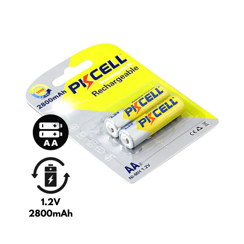 BATERIA RECARGABLE AA Ni-Mh1.2V 2800mA x2PAR. PKCELL