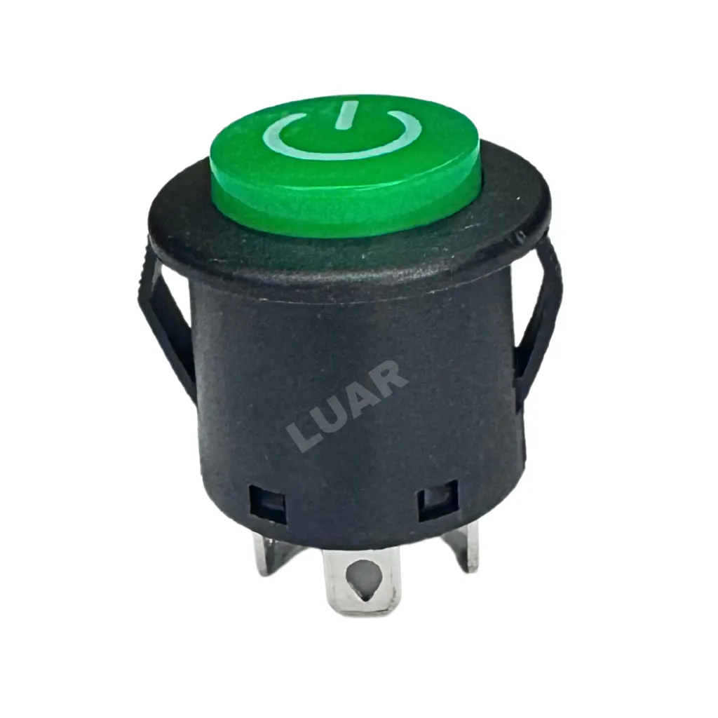 SWITCH PULSADOR REDONDO DE 22MM 3P VERDE