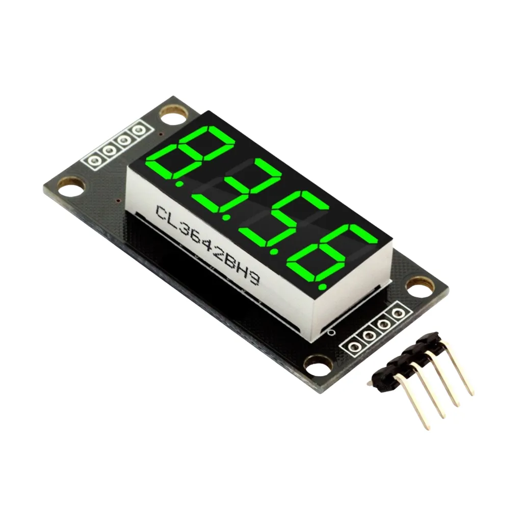 PANTALLA LED DE 4 DIGITOS 0.36 7 SEG TM1637 VERDE