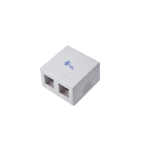 [JE302/WH] ROSETA DE PARED SUPERFICIAL P/RJ45 BLANCO 2PUERTO DIXON 